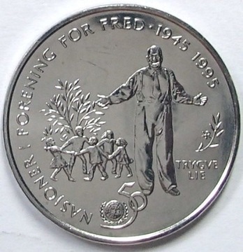 Norwegia 5 koron, 1995 50. Stan 1