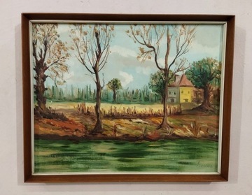 obraz na płótnie w drewnianej ramie 53x43cm