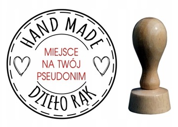 Pieczątka Stempel R50mm HAND MADE ręcznie robione