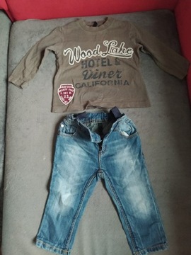 Koszulka i jeansy dla chłopca r74