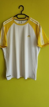 Koszulka t-shirt męski firmy Adidas biało-żółty