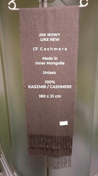 CF Cashmere Szal kaszmirowy, Uniseks, 100% Kaszmir