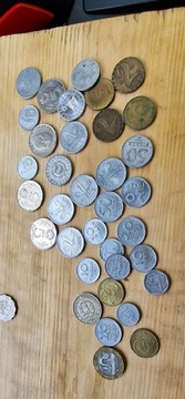 Zbiór monet ze świata PL,D,H,CZ,RUS,F, USA i inne