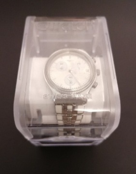 Nowy oryginalny zegarek Swatch biały srebrny brans