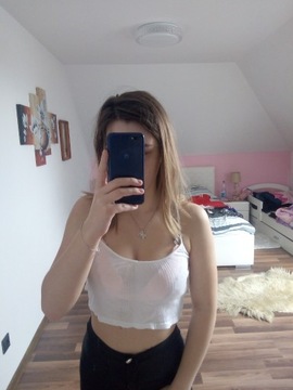 Crop top nowy podkoszulek bluzka szelki oversize 