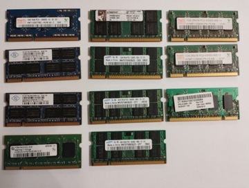 Kolekcja pamięci RAM SODIMM DDR2 / DDR3