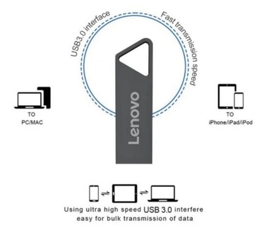 Pendrive Lenovo 2TB USB 3.0 Metal przenośny dysk