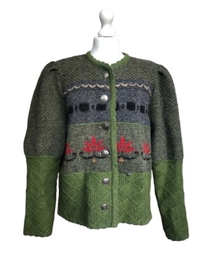Sweter austriacki Vintage, wełna naturalna r. L/XL