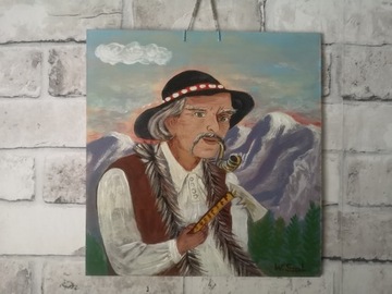 Obraz Góralski ręcznie malowany góral w tatrach