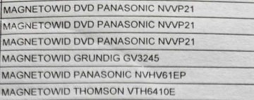 Magnetowid Panasonic Grundig ... pakiet