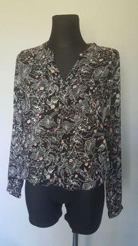 Esmara Nowa czarna bluzka koszula w kwiatu 34 XS
