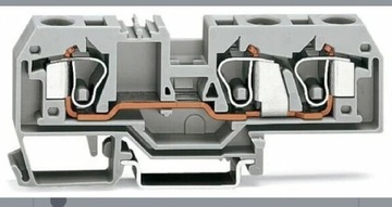 Złączka szynowa  wago 10mm2 szara 284-681 ZUG, DIN