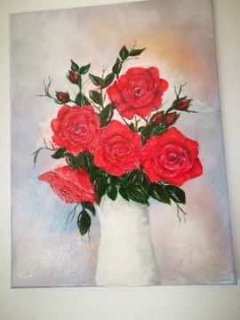 Obraz akrylowy  Róże w wazonie 