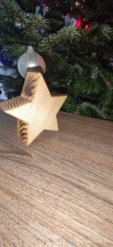 Gwiazda z drewna ,jesion ,dekor 