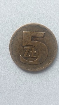Moneta PRL 5 złotych bez znaku mennicy 1975