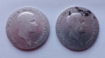 Dwie monety: EIN REICHS THALER 1813 B i 1814 A