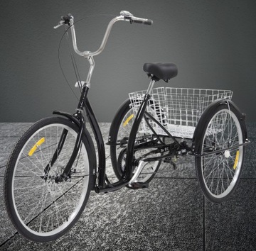 Trójkołowy rower miejski / dla seniora Enero koło 26" czarny