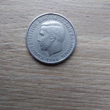 Grecja drachma 1966 st II żaglowiec, Konstantyn II