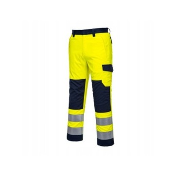 Spodnie ROBOCZE HI-VIS TRUDNOPALNE PORTWEST MV46 L