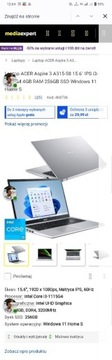 Laptop Acer kilkudniowy