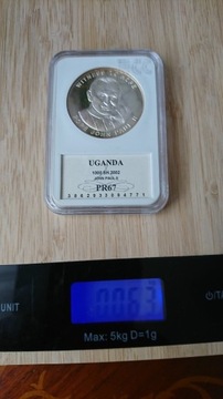 JAN PAWEŁ II 1000 SHILLINGS 2002 UGANDA AG