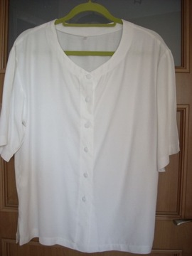 Biała Gładka koszula Bluzka 44 46