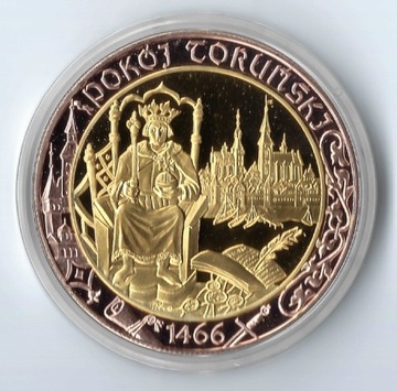 Złoty Medal Pokój Toruński 1466 Bóg Honor Ojczyzna