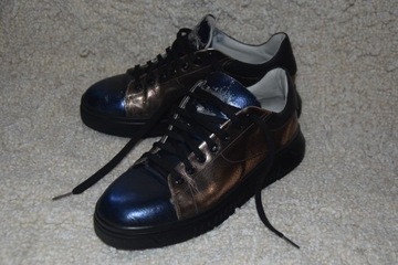 Emporio Armani buty sneakersy 37 skóra metaliczne