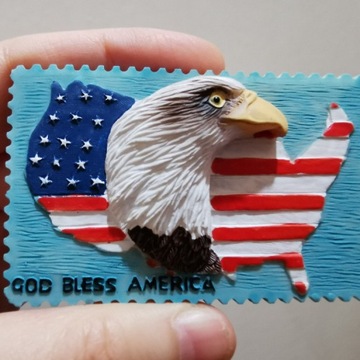 Magnes na lodówkę 3D USA God Bless America flaga