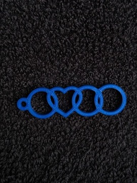 Brelok Audi Serce V1 - Druk 3D - Niebieski