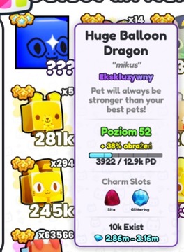 Huge Balloon Dragon | Pet Simulator 99 