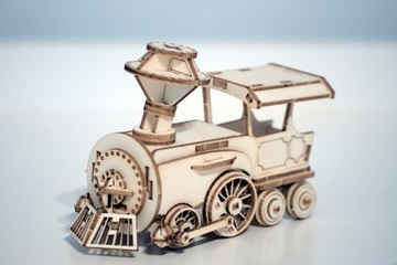 Puzzle 3D Pociąg do zabawy z drewna lokomotyw