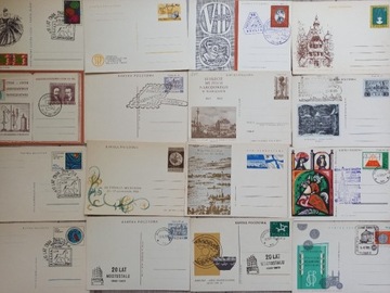 PRL stare znaczki koperty etykiety zestaw 16x 