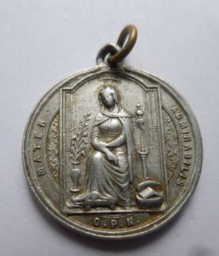 Stary medalik Święta Magdalena Zofia Barat.