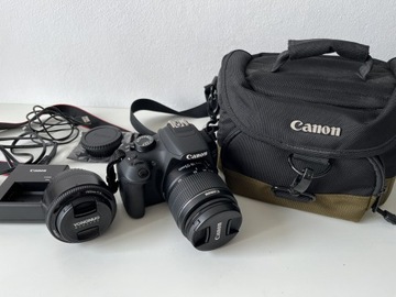 Lustrzanka cyfrowa Canon EOS 1200D + 2 obiektywy