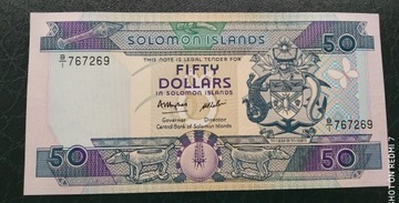 Wyspy Salomona 50 dolarów UNC 1986