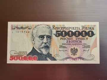 Banknot RP 500000 złotych H. Sienkiewicz 1993 UNC