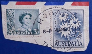 Australia. Znaczki na wycinku. 1959 rok.