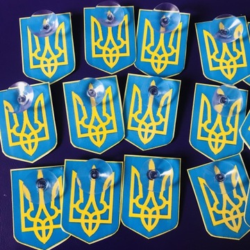 Herb Ukrainy 4*3 cm na przyssawce 