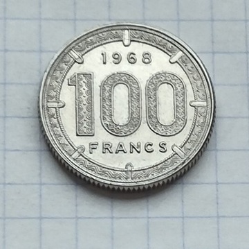 #372 Afryka Równikowa (CFA) 100 franków 1968 rzadka!