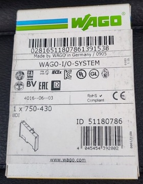 Cyfrowy moduł wejściowy WAGO 750-430