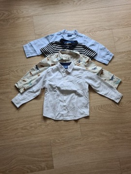Zestaw koszul 122, biała koszula Coccodrillo, H&M