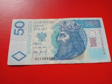 Banknot 50 zł seria HC1009994 rok 1994