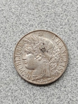 1 frank 1887 r. A Francja srebro piękny i rzadki