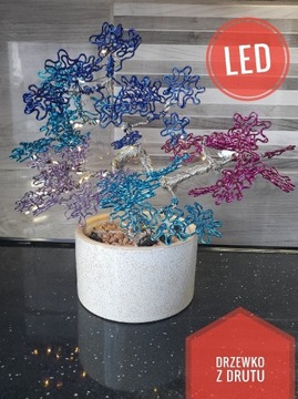 Drzewko szczęścia bonsai prezent lampka LED