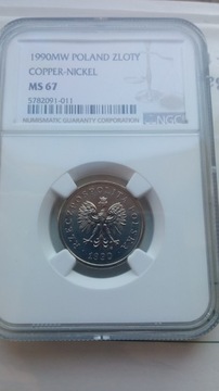 1 zł 1990 ngc ms 67