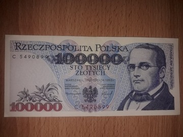 Banknot PRL STO TYSIĘCY ZŁ 100000 ZŁ