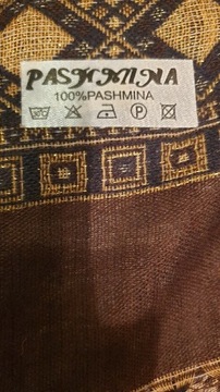 100% Pashmina nowy, dwustronny szal