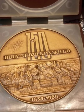 Medal 150 lat Huty F.Dzierżyńskiego 1984 brąz