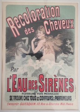 Jules Chéret  1895 r. Eau Des Sirenes secesja